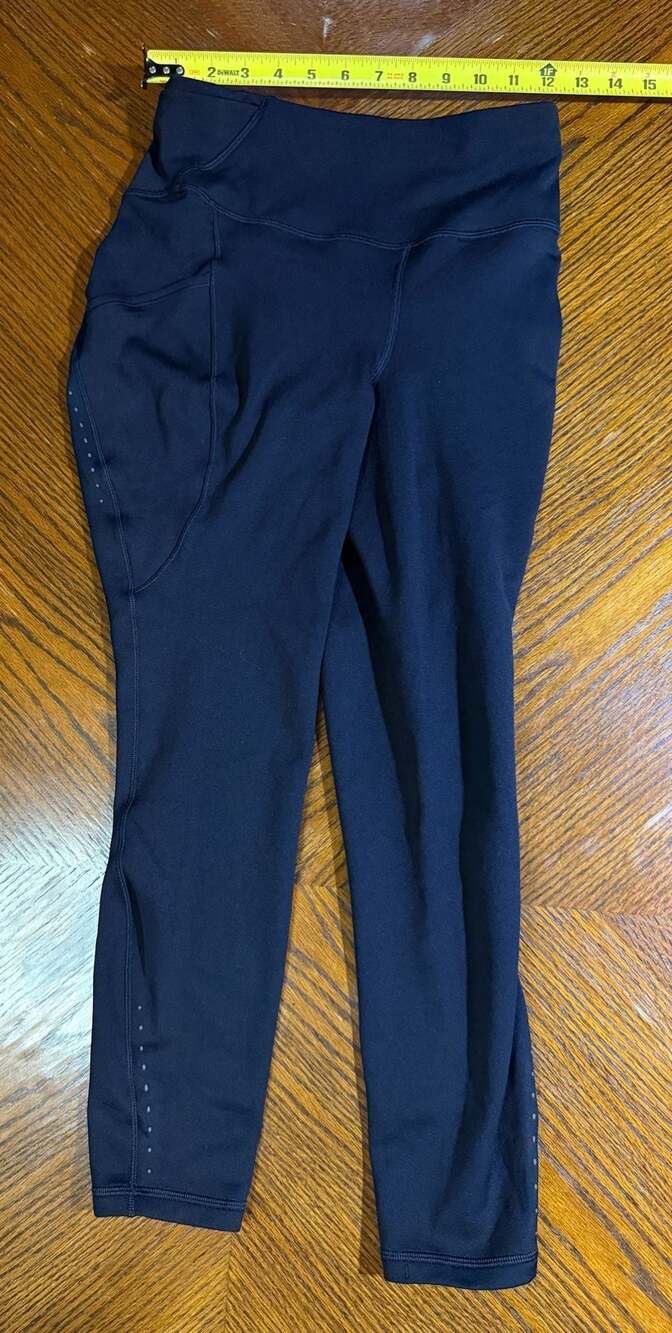 Lululemon Fast and Free High-Rise Leggings, Nulux, True Navy, Women's Size 6